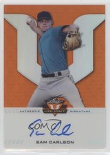 2017 Leaf Valiant Draft Orange 6/25 Sam Carlson #BA-SC1 Auto 8k4