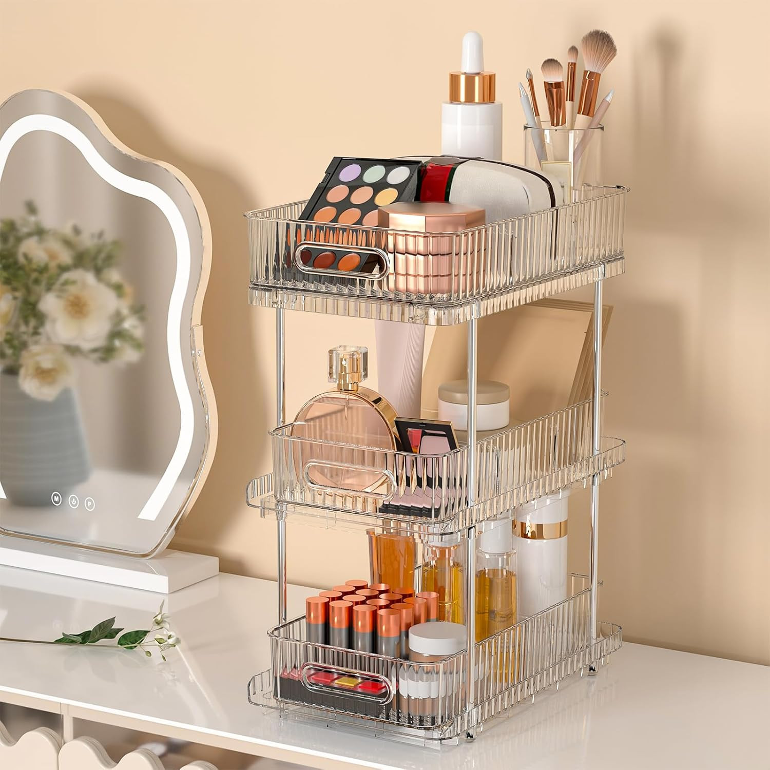 Bathroom Vanity Countertop Organizer: 3-Tier 7.4