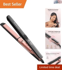 Hair Straightener 1 Inch Flat Iron and Curler 2 in 1 Titanium Ceramic Ionic D...