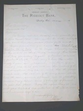 1901 California Ephemera Letter Rideout Bank ...