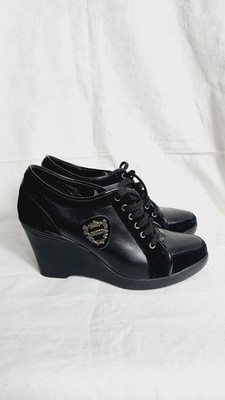 Vintage Black Wedge Shoes | Genuine Leather | Antonio Biaggi | Women s Wedges |