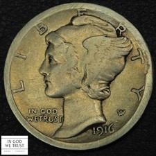 1916 D Mercury Silver Dime 10C - Cleaning