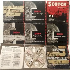 SCOTCH RECORDING TAPE, 7- 5", 1/4" AUDIO TAPE #111-6, 600FT + REEL, VINTAGE NEW