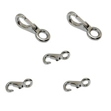 5 Pc 3/4'' Stainless Steel Fixed Eye Boat Snap Hook Marine Grade 316 Size 2