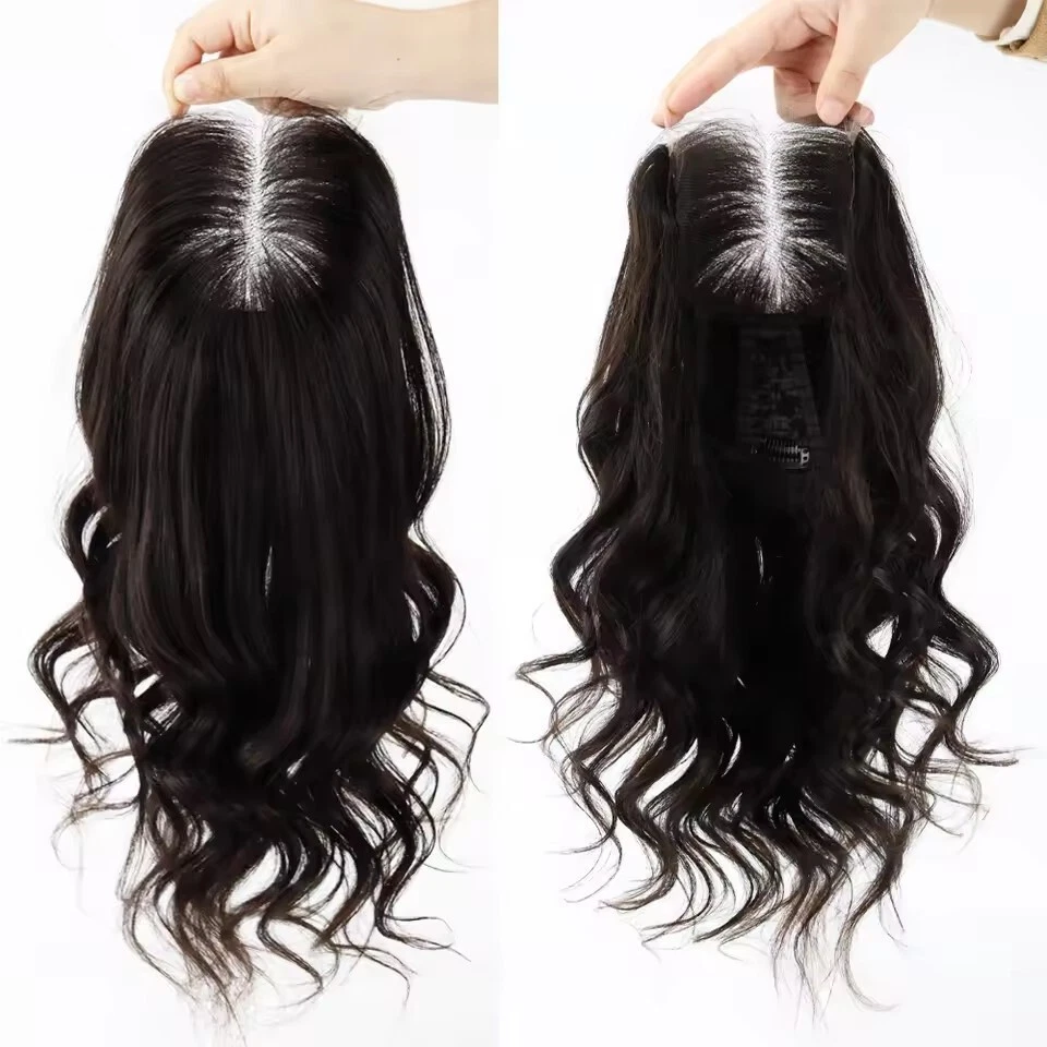 26-дюймовый длинный HD-прозрачный кружевной топпер с застежкой из человеческих волос женский парик свободного покроя - Изображение 3 из 4