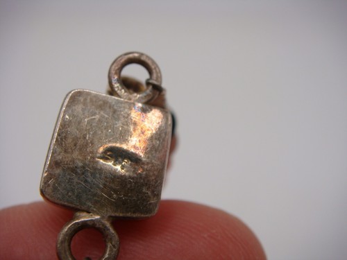 VINTAGE CARVED RHODONITE PENDANT BEADED NECKLACE STERLING GARNET CLASP ESTATE - Bild 8 von 12