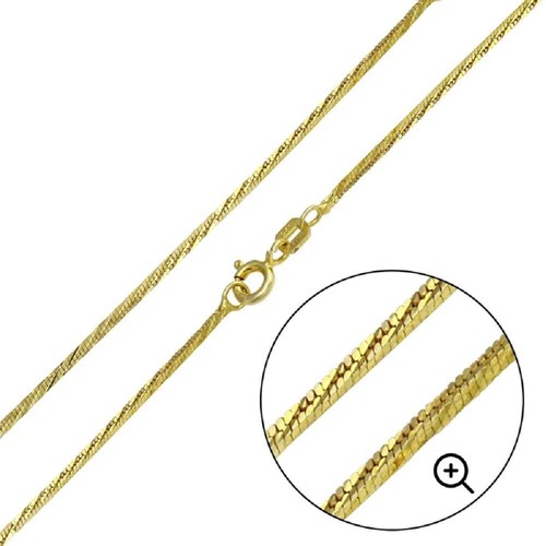 Collier Chaîne 18k Or Sur Argent 925 1mm Jaseron 91.4cm – Neuf Sans Emballage