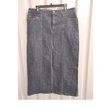 Vintage Eddie Bauer Denim Skirt Long Sz 14 Medium Wash