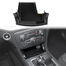 Center Front Shifter Drawer Storage Box Cover Trim for Dodge Charger 2011+Carbon