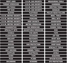 Toolbox Organizational Sticker Labels Ultimate Set