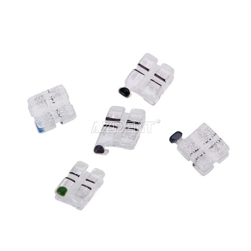 Dental Monocrystalline Sapphire Brackets Crystal Clear Mini Roth.018 Hooks 345 - Picture 5 of 12