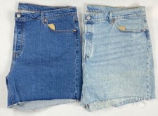 Women's Levi's Plus Size 501 High Rise Denim Frayed End Button Fly Shorts