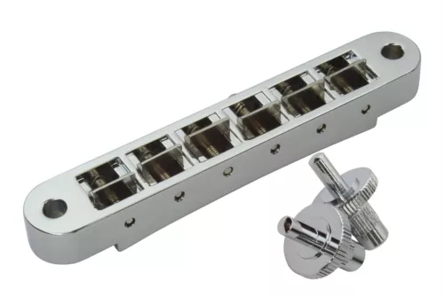 Tune o Matic TOM Nashville bridge for US Gibson guitars - Chrome