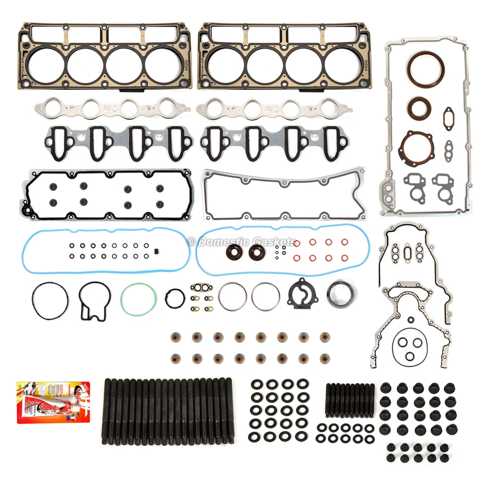 Juego completo de juntas tacos de cabeza para 04-09 Cadillac GMC Chevrolet Hummer 6.0 VIN N, U Foto 2 de 4