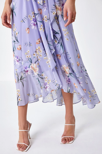 Roman sz 20 Blue Floral Wrap Maxi Dress, Wedding cruise Brides Mother, Guest - Picture 5 of 6