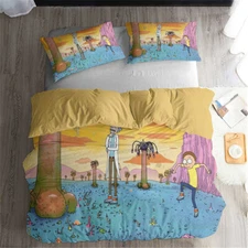 Rick and Morty Single Double Queen King Size Bed Quilt Doona Duvet Cover Set