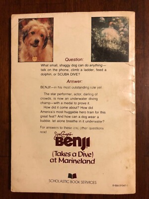 VINTAGE BOOK- Joe Camp's BENJI Takes a Dive at Marineland, 1981