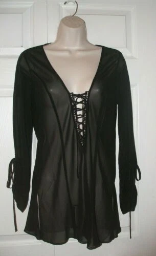 Frederick's of Hollywood negro tamaño regular Pijamas y batas Vintage para Mujeres