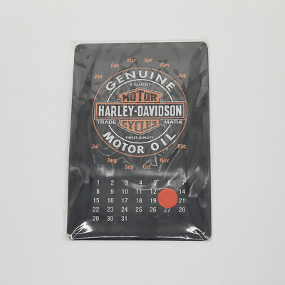 Harley Davidson Motor Oil Magnet Calendar Nostalgic Art Metal Tin Garage Sign