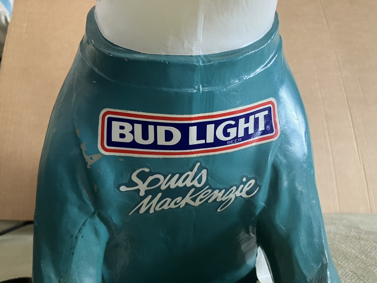 1986年　BudLight スパッズマッケンジー パブミラー　時計　看板　バー 1986 Anheuser Busch Bud Light Spuds Mackenzie Blow Mold Bar