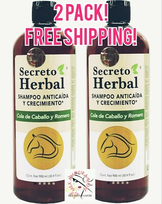 2 Shampoo Secreto Herbal Con Romero|Rosemary Anticaida Crecimiento THICKER 900ml
