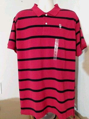 cuffys cape cod Men Red Blue Stripe Collared Short sleeve Polo Size Xl