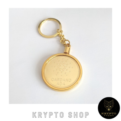 Cardano ADA Gold Kryptomünze beweglicher Schlüsselanhänger für Krypto-Fans