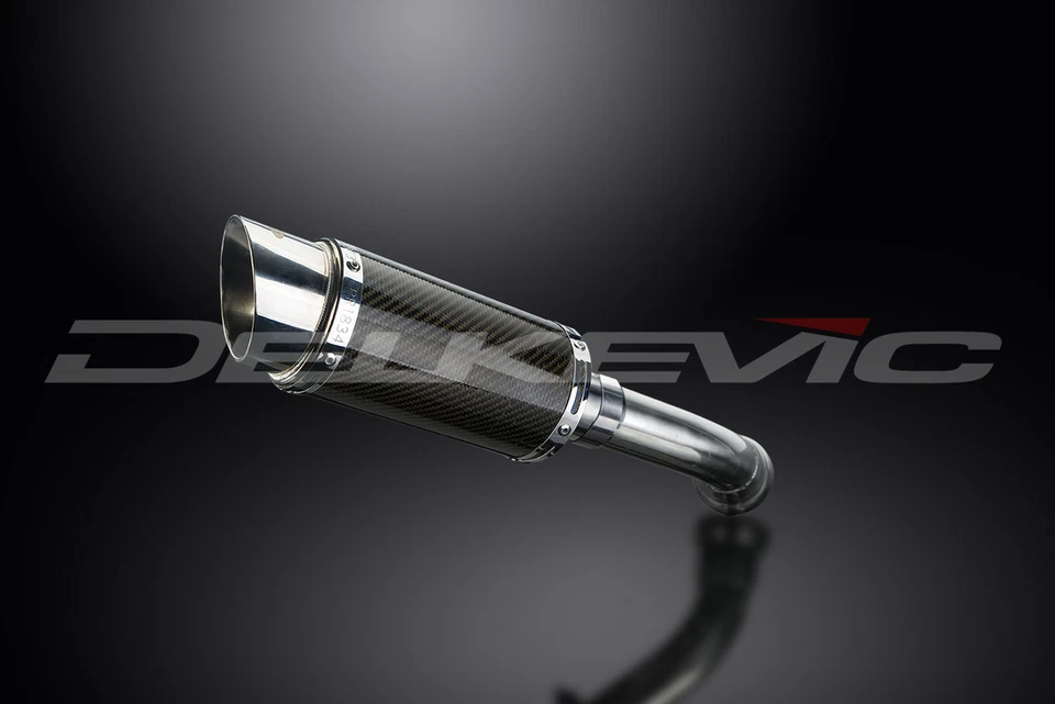BMW K1200R 2005-2009 Delkevic Slip On 8" Round Carbon Exhaust Muffler Kit - Image 2 of 4