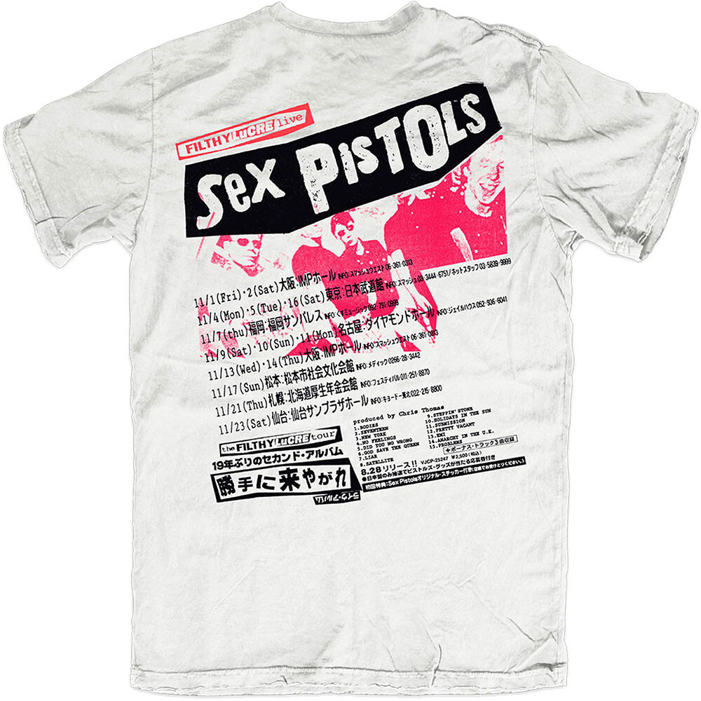 Sex Pistols - Filthy Lucre Japan with backprint - White t-shirt | eBay