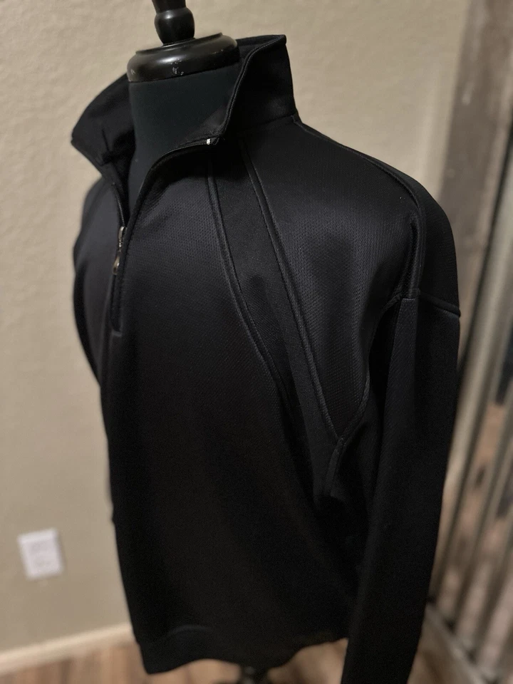 Chaqueta Pullover Grand Slam Golf Performance 1/4 Cremallera Para Hombre Grande Negra Atlética Foto 2 de 4