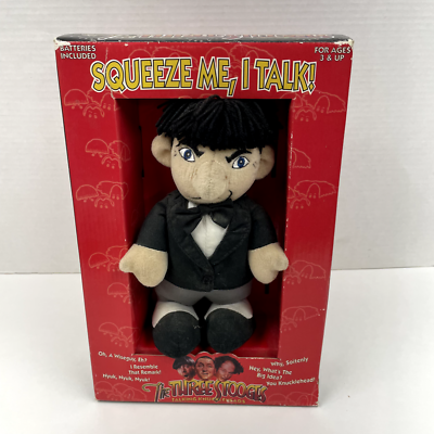 Vintage 90s Three Stooges Talking Knuckleheads Moe Plush Stuffed