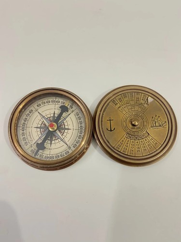 Brass Compass Robert Frost Poem Engraved Brass 2" Vintage Style 100 Years - 第 7/9 張圖片