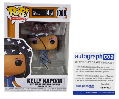 Mindy Kaling Signed Autograph Funko Pop The Office Kelly Kapoor