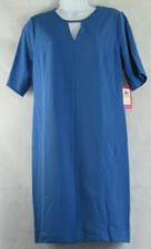 Vince Camuto Women's Solid Short-Sleeve Sheath Dress, Dusk Blue, Medium M