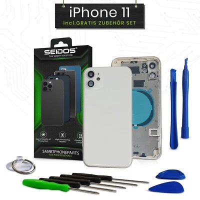 SEIDOS Backcover für iPhone 11 Weiß Gehäuse Rückseite Rahmen Glas Frame Housing NEU