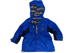Boys Full Zip Fall/Spring Jacket Hooded Pockets by London Fog Blue Sz 7 EUC