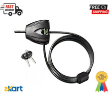 Black Python Bike Lock with Key Metal Cable Lock has a Weather Resistant 6 Ft...