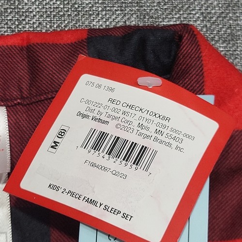 Wondershop Kids Buffalo Check Pajama Top Medium Size 8 Red Printed Sleepwear - Picture 5 of 8