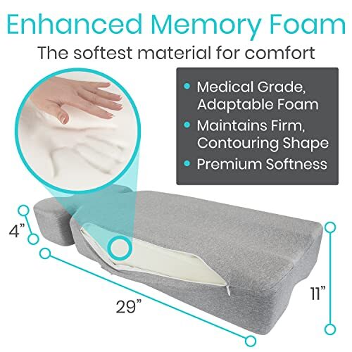 Xtra Comfort Memory Foam Knee Wedge Pillow for Side Sleepers Hip