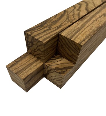 Zebra Holz Quadratisch Spindel Drehmeißel Blanko Blöcke 5.1cm x 30.5cm (4Pcs)