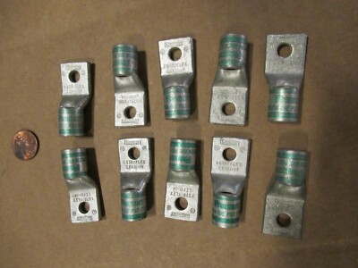 Panduit LCAX1/0-14 Compression Connector, (1) LOT OF (10) 1 Hole, 1/0 AWG-NEW-S