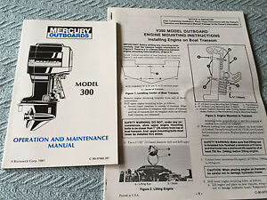 MERCURY Outboards 1981 Operation & Maintenance Manual: Model 300 | eBay