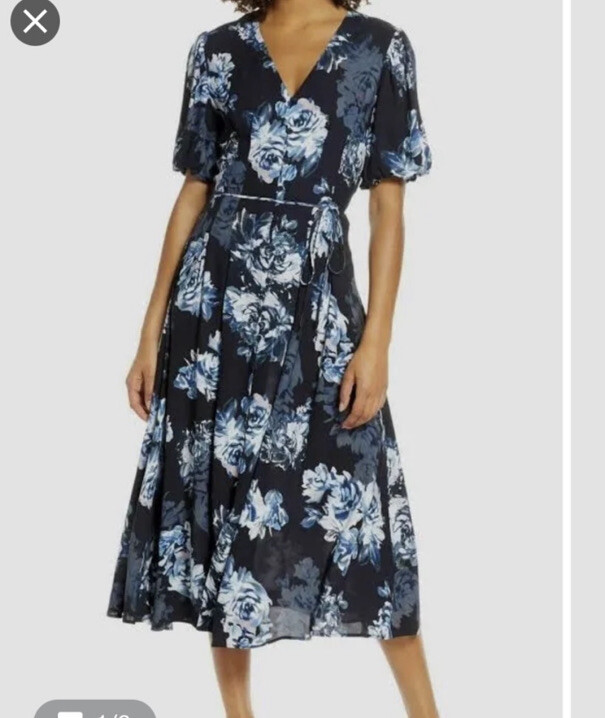 french connection midi dress French Connection Women's Sateen Midi Dress - Blue - Size 6