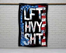 Lift Heavy Gym Flag - Motivational Wall Decor for Home Garage Fitness
