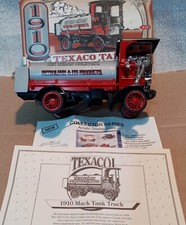 Vintage 1910 Mack Texaco Tanker Die Cast Coin Bank w/ Key Ertl F122