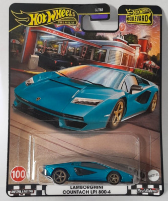 HOT WHEELS PREMIUM BOULEVARD LAMBORGHINI COUNTACH LPI 800-4 REAL RIDERS HRT70