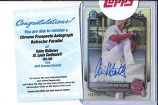 QUINN MATHEWS 2025 BOWMAN CHROME AUTOGRAPHED REFRACTOR 1ST,S/P CARD,SEALED