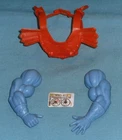 vintage heman MOTU He-Man FAKER R+L ARM + ARMOR + STICKER parts lot FREE SHIP