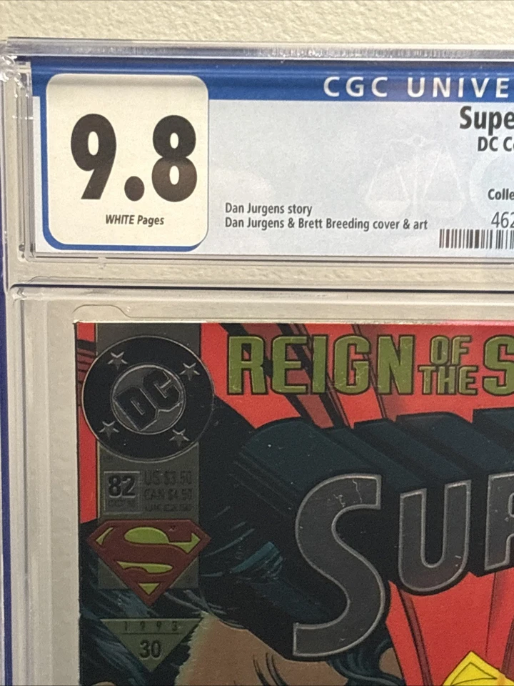 Superman #82 Chromium (DC 10/1993) Real Superman, Gr. Lantern, CGC 9.8 NM/MINT - Image 3 of 4