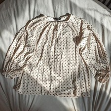 banana republic polka dot blouse, medium, new w/tags